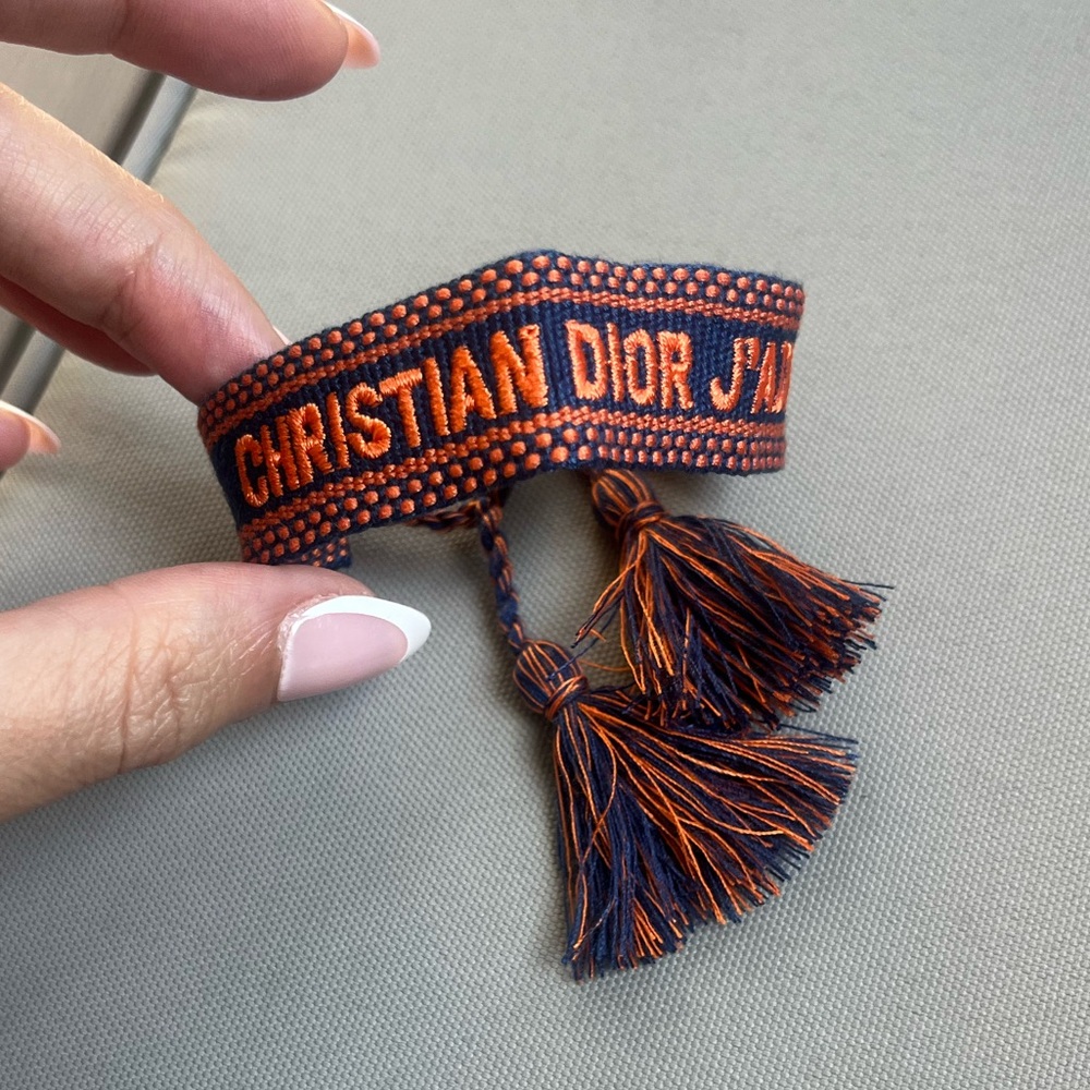 Woven Adjustable Friendship Bracelet C D Navy & Orange